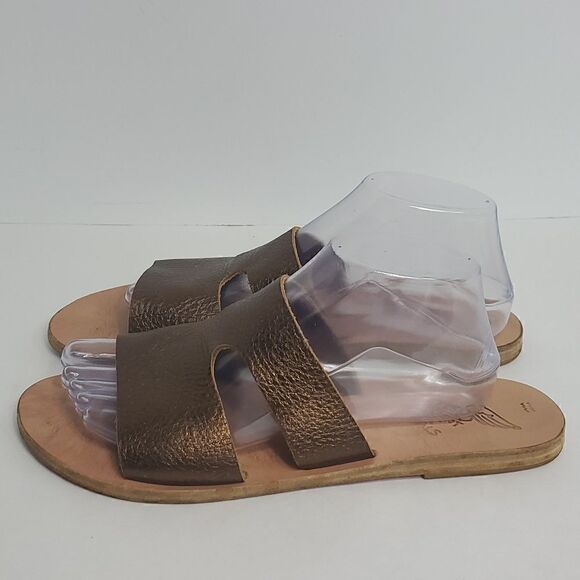 Ancient Greek Sandals Apteros Metallic Bronze Flat Sandals Women's Size 42 - Picture 3 of 10